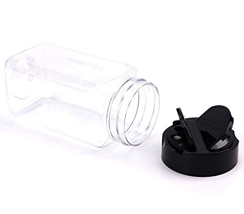  16 Pack 9 Oz Plastic Spice Jars Bottles Containers With Black Cap – Perfect For Storing Spice, Herbs And Powders