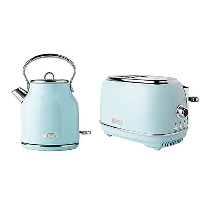  Aden Heritage 2 Slice Wide Slot Stainless Steel Bread Toaster With Heritage 2 Slice Wide Slot Stainless Steel Bread Toaster, Turquoise