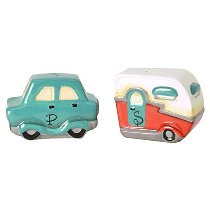  Road Trip Car And RV Camper Ceramic Salt & Pepper Set