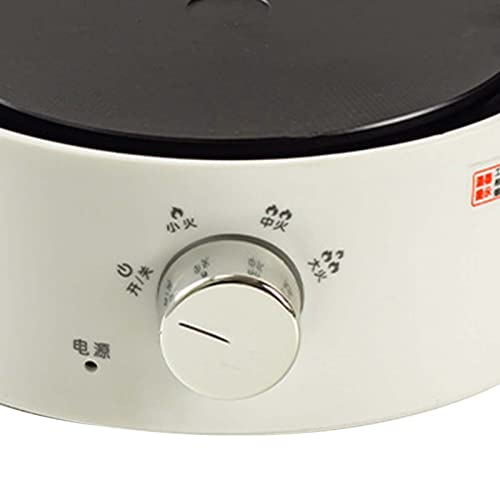  Electric Mini Stove, Safe Far Infrared Heating Electric Hot Plate Round Body PP 360 Degree Vertical Heating For Coffee (White)