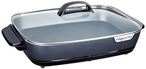 Presto 06858 Slimline Skillet With Glass Cover Electric, 16 Inch, Black