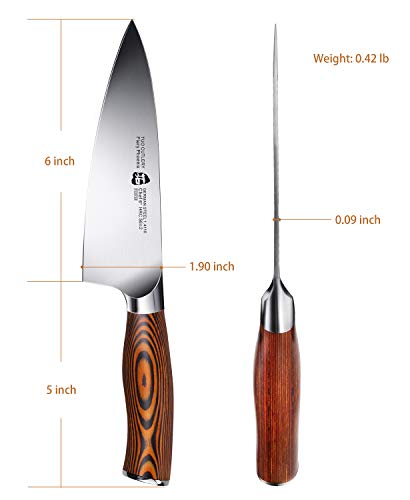  Chef Knife- Kitchen Chef S Knife - High Carbon German Stainless Steel Cutlery - Rust Resistant - Pakkawood Handle - Luxurious Gift Box Included - 6 - Fiery Phoenix Series