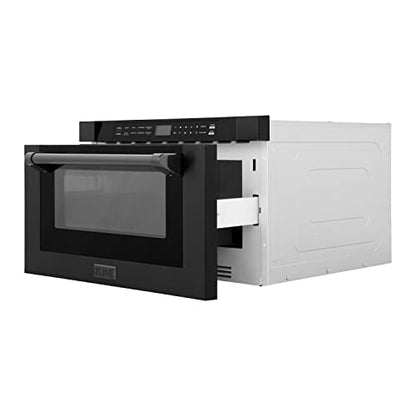 GENERIC 24" 1.2 Cu. Ft. Built-in Microwave Drawer With A Traditional Handle In Black Stainless Steel Finish Clock Display Ul Listed