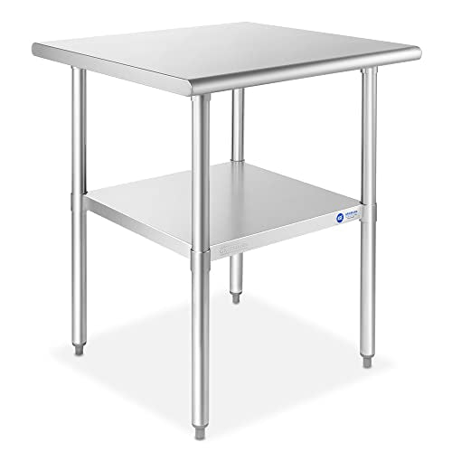  Stainless Steel Work Table 48 X 24 Inches, NSF Commercial Kitchen Prep Table With Under Shelf For Restaurant And Home