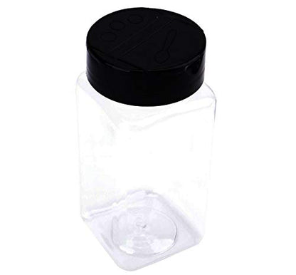  16 Pack 9 Oz Plastic Spice Jars Bottles Containers With Black Cap – Perfect For Storing Spice, Herbs And Powders