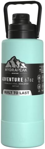  Adventure 67oz Insulated Water Bottle With Handle, Large Stainless Steel Thermos With Matching Rubber Boot, Double Wall Insulation Keeps Drinks Cold For 60 Hrs And Hot For 30 Hrs (Navy)