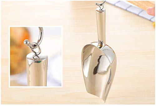  Stainless Steel Scoop For Ice, 9.6 Inch Metal Food Scoop Kitchen Bar Party Wedding Heavy Duty Dishwasher Safe - 8 Oz