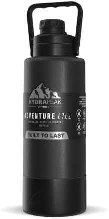  Adventure 67oz Insulated Water Bottle With Handle, Large Stainless Steel Thermos With Matching Rubber Boot, Double Wall Insulation Keeps Drinks Cold For 60 Hrs And Hot For 30 Hrs (Navy)