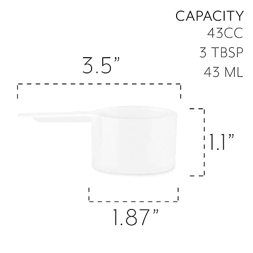  43cc / 3-Tablespoon Scoops (10-Pack); Bulk Measures For Protein Powder, Coffee, Spices And Dry Goods