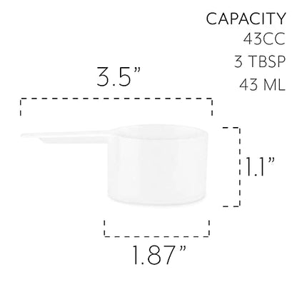  43cc / 3-Tablespoon Scoops (10-Pack); Bulk Measures For Protein Powder, Coffee, Spices And Dry Goods