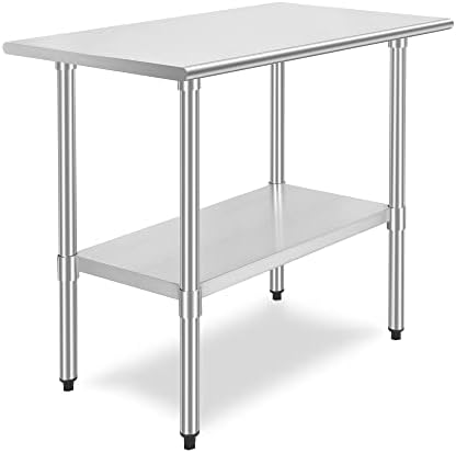  Galvanized Under Shelf For 24" X 36" Worktable, Adjustable Lower Shelf For Commercial Worktable For Restaurant, Home And Hotel