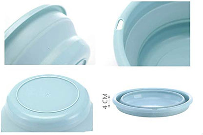  Xjs 10" Multi-Purpose Collapsible Dish Tub Bowl BPA-Free Round Lightweight Collapsible Wash Basin (Green)