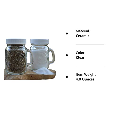  Ball Mason Jar Glass Salt And Pepper Shakers, Pack Of 2, Clear