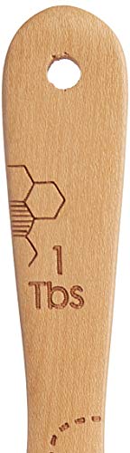  Laser Etched Beechwood Measuring Spoons | Set Of 4 | Honey Bee Design | Natural Wooden Measuring Spoons Set | Cute & Functional Kitchen Tools