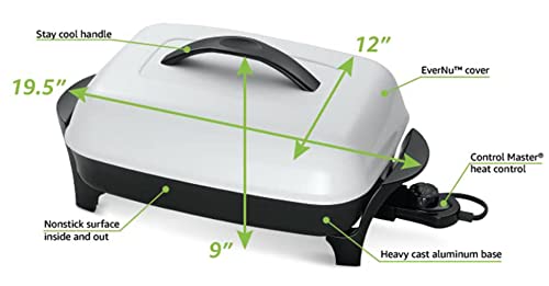  16 Inch Nonstick Electric Skillet - Roasts, Fries, Grills, Stews, Bakes, And Makes One-dish Meals.