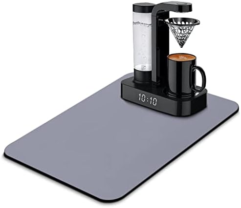  Coffee Bar Mat Accessories For Countertop Super Absorbent Anti-Slip Silicone Dish Drying Mats For Kitchen Counter Draining Pad Decor Gift Fit Coffee Maker Coffee Pot Espresso Machine 19inx12in