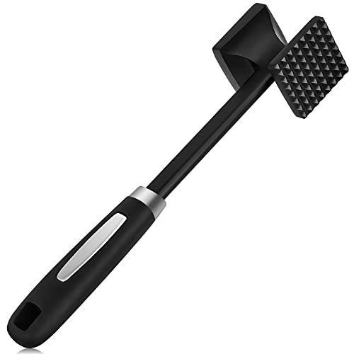  Rainspire Heavy Duty Meat Tenderizer Hammer, Meat Mallet Tenderizer With Soft Handle, Dual-Sided Meat Hammer Tenderizer, Meat Pounder Kitchen Mallet For Beef, Chicken Pounder, 10", Black