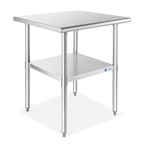  Stainless Steel Work Table 48 X 24 Inches, NSF Commercial Kitchen Prep Table With Under Shelf For Restaurant And Home