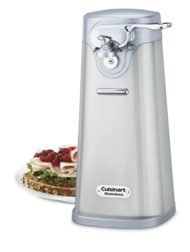  SCO-60 Deluxe Electric Can Opener, Stainless Steel & 4 Slice Toaster By Cuisinart, Compact Toaster For Toast, Bagels, Defrost, Reheat & More, Stainless Steel/Black, CPT-340P1