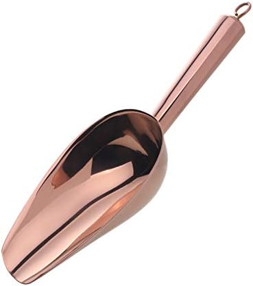  Stainless Steel Ice Scoop, Thickened Metal Food Candy Scoop For Kitchen Bar Party Wedding, Heavy Duty, Mirror Finish - Rose Gold