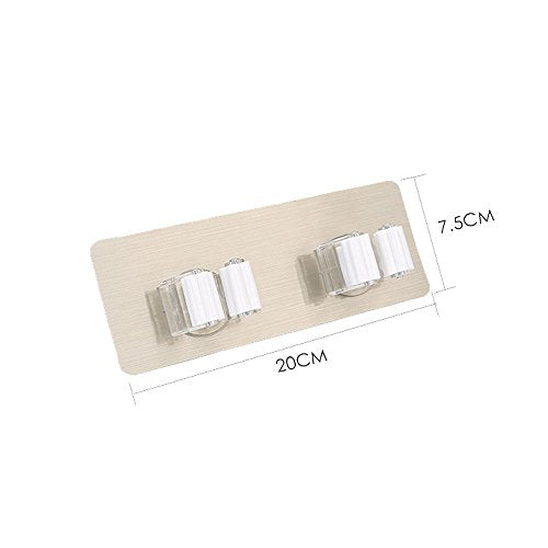  KLFGJ Wall Mounted Mop Organizer Holder Brush Broom Hanger Storage Rack Two Hanging Holes Non-Slip Kitchen Tool