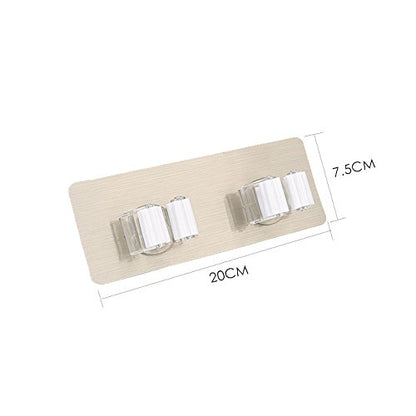  KLFGJ Wall Mounted Mop Organizer Holder Brush Broom Hanger Storage Rack Two Hanging Holes Non-Slip Kitchen Tool