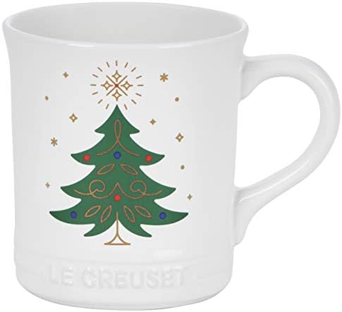 Le Creuset Stoneware Noel Collection: Santa Mug, 14 Oz, White W/Applique