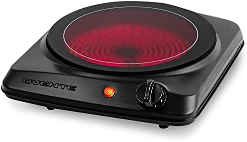  Vente Electric Double Infrared Burner 7.75 & 6.75 Inch Ceramic Glass Hot Plate Cooktop, 1700W Portable Countertop Stove With Temperature Control & Easy To Clean Stainless Steel Base, Silver BGI102S