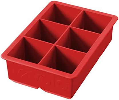  King Cube Ice Tray (Charcoal) - Reusable & Large Silicone Molds For Whiskey, Cocktails, Coffee, Bartender Accessories, & Smoothies / BPA-Free & Dishwasher-Safe