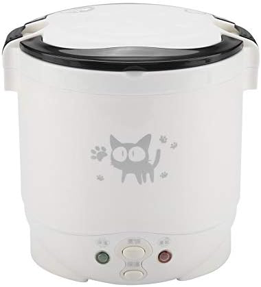  12V Car Rice Cooker, Portable Mini Rice Cooker 2 Cup Uncooked, 1L Small Electric Rice Cooker And Steamer, Travel Rice Cooker For 2 People, Perfect For RV, Truck, Camp Trip, White(White)