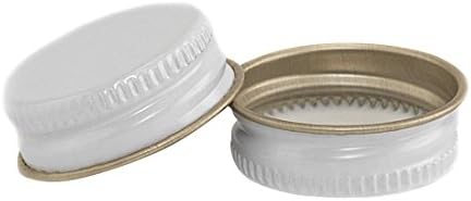  - 28-WM-15 28mm White Metal Screw Caps With Plastisol Liner - Pack Of 15 Leak Proof Lids