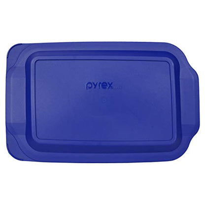  Pyrex Bundle - 4 Items: (1) 222 2qt Glass Dish With (1) 222-PC 2qt Blue Lid & (1) 233 3qt Glass Dish With (1) 233-PC 3qt Blue Lid