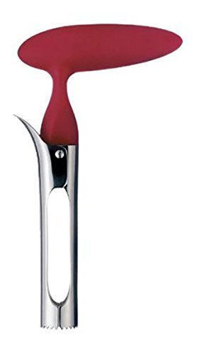  2 PACK - Apple Corer Lever Tool By BRIGHT KITCHEN Stainless Steel Pear Fruit Seed Remover Cherry Red Grip With Serrated Blade