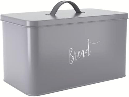  X For Kitchen Countertop, Breadbox, Metal Bread Boxes For Kitchen Counter, Extra Large Bread Box, Greige (Grey-Beige) Farmhouse Bread Box, Bread Holder For Kitchen Counter