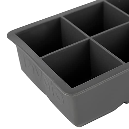  King Cube Ice Tray (Charcoal) - Reusable & Large Silicone Molds For Whiskey, Cocktails, Coffee, Bartender Accessories, & Smoothies / BPA-Free & Dishwasher-Safe