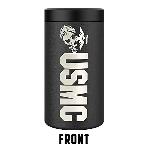  Ne Corps 4 In 1 Insulated Can Cooler, Stainless Steel Double-Walled Insulator For 12 Oz Standard Or Skinny Slim Cans, 12 Oz Beer Bottles & Mixed Drinks – Gifts For Marines