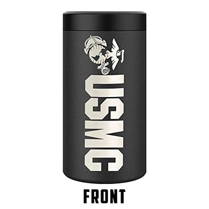  Ne Corps 4 In 1 Insulated Can Cooler, Stainless Steel Double-Walled Insulator For 12 Oz Standard Or Skinny Slim Cans, 12 Oz Beer Bottles & Mixed Drinks – Gifts For Marines