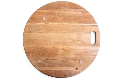  American Oak Wood Diameter 19 Inches Oversized Charcuterie Board | Large Cheese Board | Serving Board With Handle For Serving Cheeses, Meats, Crackers, And Wine | Unique Gift (Round Cutting Board)