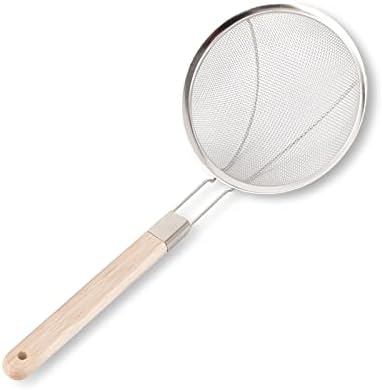  Enta Kitchen 7 Inch Fine Mesh Strainers, Premium Stainless Steel Colanders And Sifters For Baking, With Reinforced Frame And Sturdy Heat Resistant Wooden Handle, Perfect For Sift, Strain,Fried Food