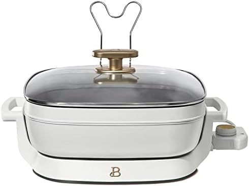  5-in-1 Electric Expandable Skillet, White Icing By Drew Barrymore, Up To 7 QT