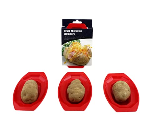  3 Pack Microwave Potato Cooker BPA Free Plastic