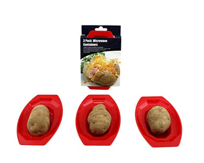  3 Pack Microwave Potato Cooker BPA Free Plastic