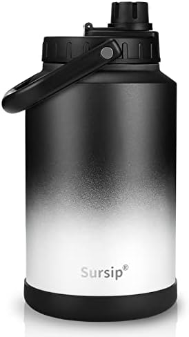  64 Oz Vacuum Insulated Water Jug,Half Gallon Stainless Steel Double Walled Water Bottle,18/8 Food-Grade Insulated Water Bottle ,Travel Drinking Water Flask-Cotton Candy
