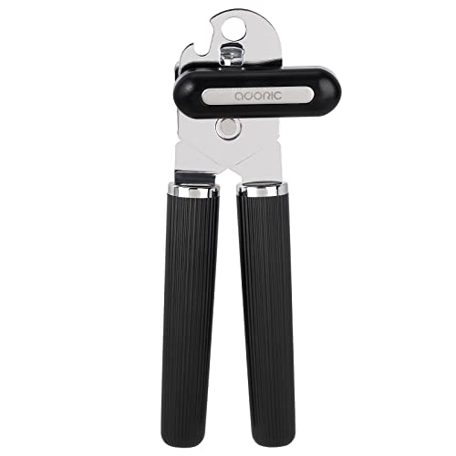  Can Opener Manual, Can Opener Smooth Edge, Food-Safe Multifunctional Can Openers Stainless Steel Manual Can Opener With Non-Slip Handle & Large Knobe, Ultra Sharp Cutting For Seniors With Arthritis