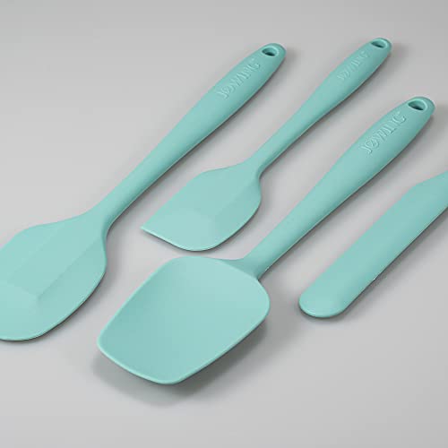  4 Piece Silicone Spatula Set, Flexible Heat Resistant Non-scratch Baking Cooking Rubber Spatulas With Stainless Steel Core, Aqua Sky
