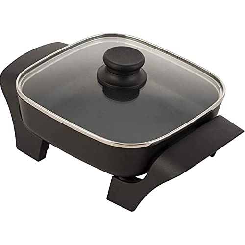  8-Inch Nonstick Electric Skillet - SK46 With Glass Lid, One Size, Black
