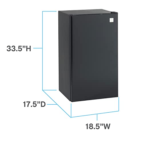 Avanti RM3316B Compact Refrigerator For Home Office Or Dorm, With Reversible Door, Energy Star Rated Mini Fridge, 3.3-Cu.Ft, Black
