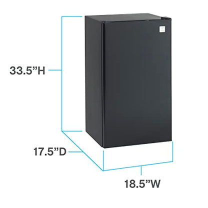Avanti RM3316B Compact Refrigerator For Home Office Or Dorm, With Reversible Door, Energy Star Rated Mini Fridge, 3.3-Cu.Ft, Black