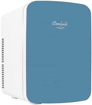  10L Mini Fridge For Bedroom - Car, Office Desk & College Dorm Room - 12v Portable Cooler & Warmer For Food, Drinks, Skincare, Beauty & Makeup - AC/DC Small Refrigerator With Glass Front, White