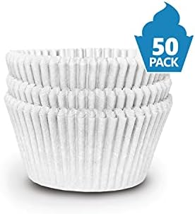  Upcake Liners For Baking - JUMBO Muffin Liners - Extra LARGE Size Giant Baking Cups - THICK White Parchment Natural Wax Paper Baking Cups - Top Bulk Greaseproof Cupcake Wrappers Pan Liners